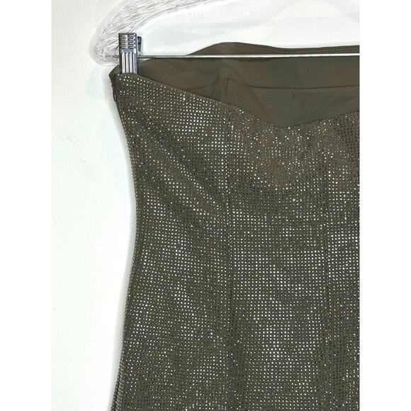 Zara Rhinestone strapless women's party dress taupe brown size Medium. in EUC - Picture 8 of 12